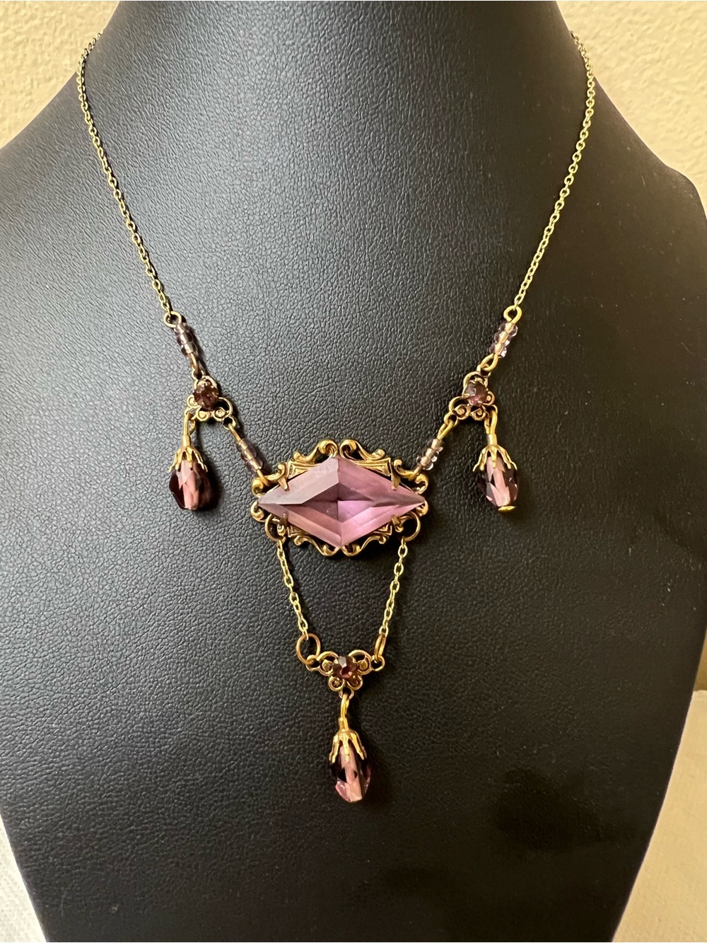 Vintage Victorian  Crystal Drop Necklace